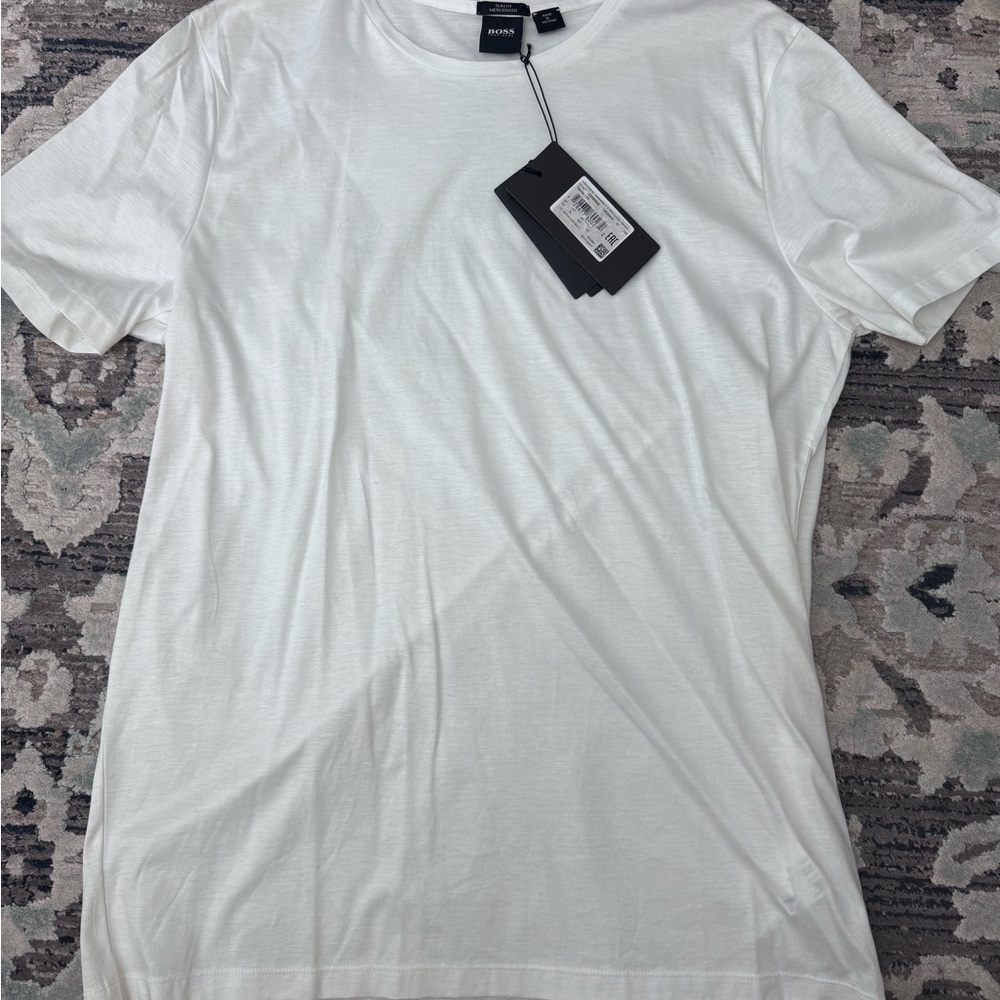 Boss Men's White Short-Sleeve Crew Neck Tee